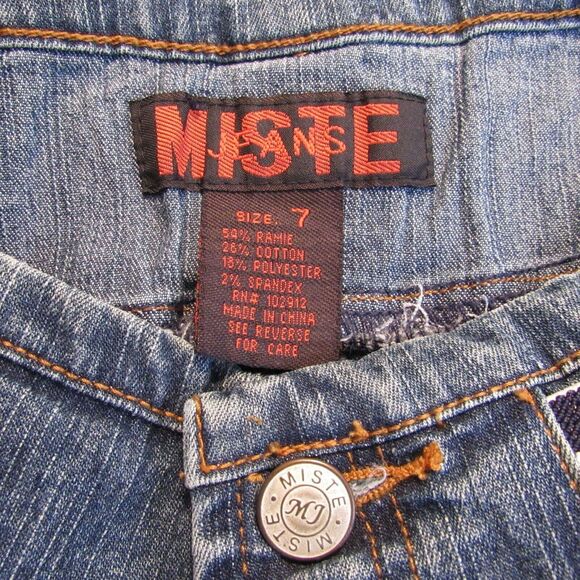 Miste Stretch Jeans Flare Cut Medium Wash Size 7 Women’s with Belt NWT - Picture 7 of 8